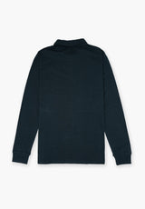 Makarthy Petroleum Blue Long-Sleeved Polo Shirt