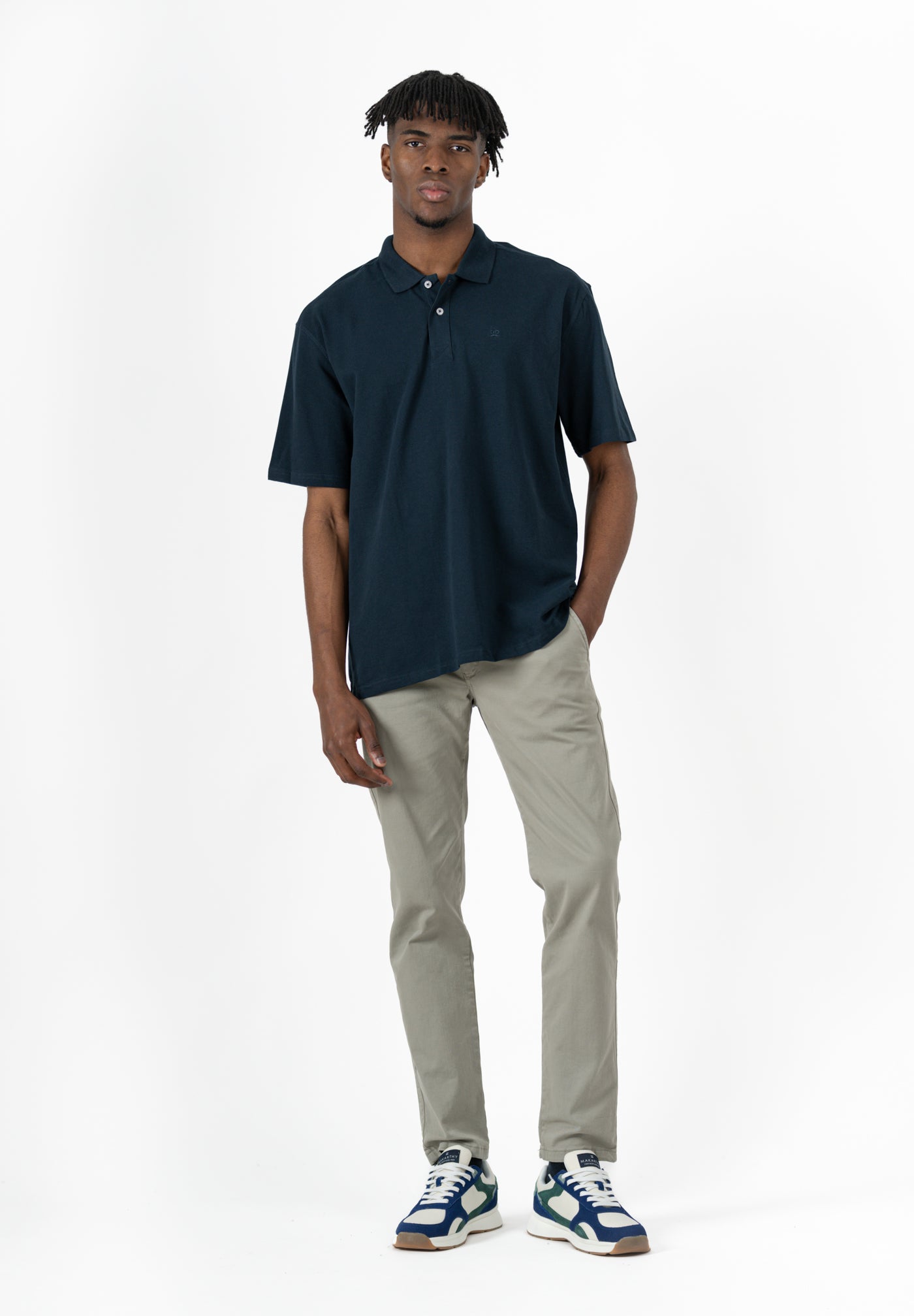 Petrol Blue Classic Oversized Polo Shirt