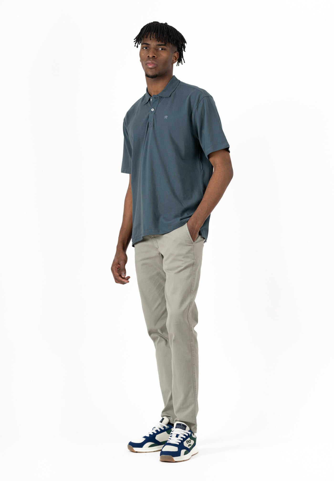 Polo Clásico Oversize Gris Oscuro