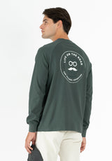 Dark Grey Casual Long Patch T-Shirt