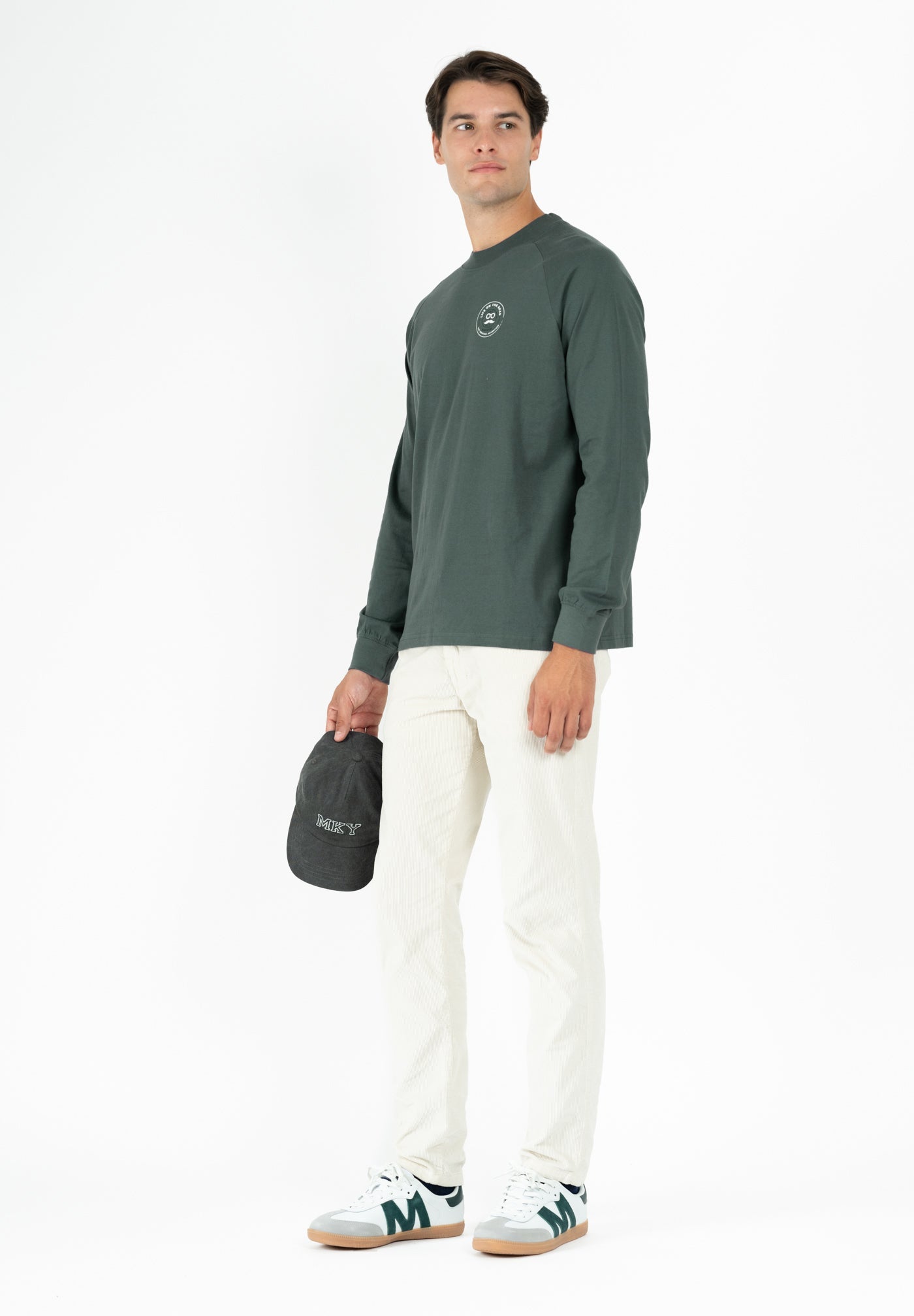 Dark Grey Casual Long Patch T-Shirt