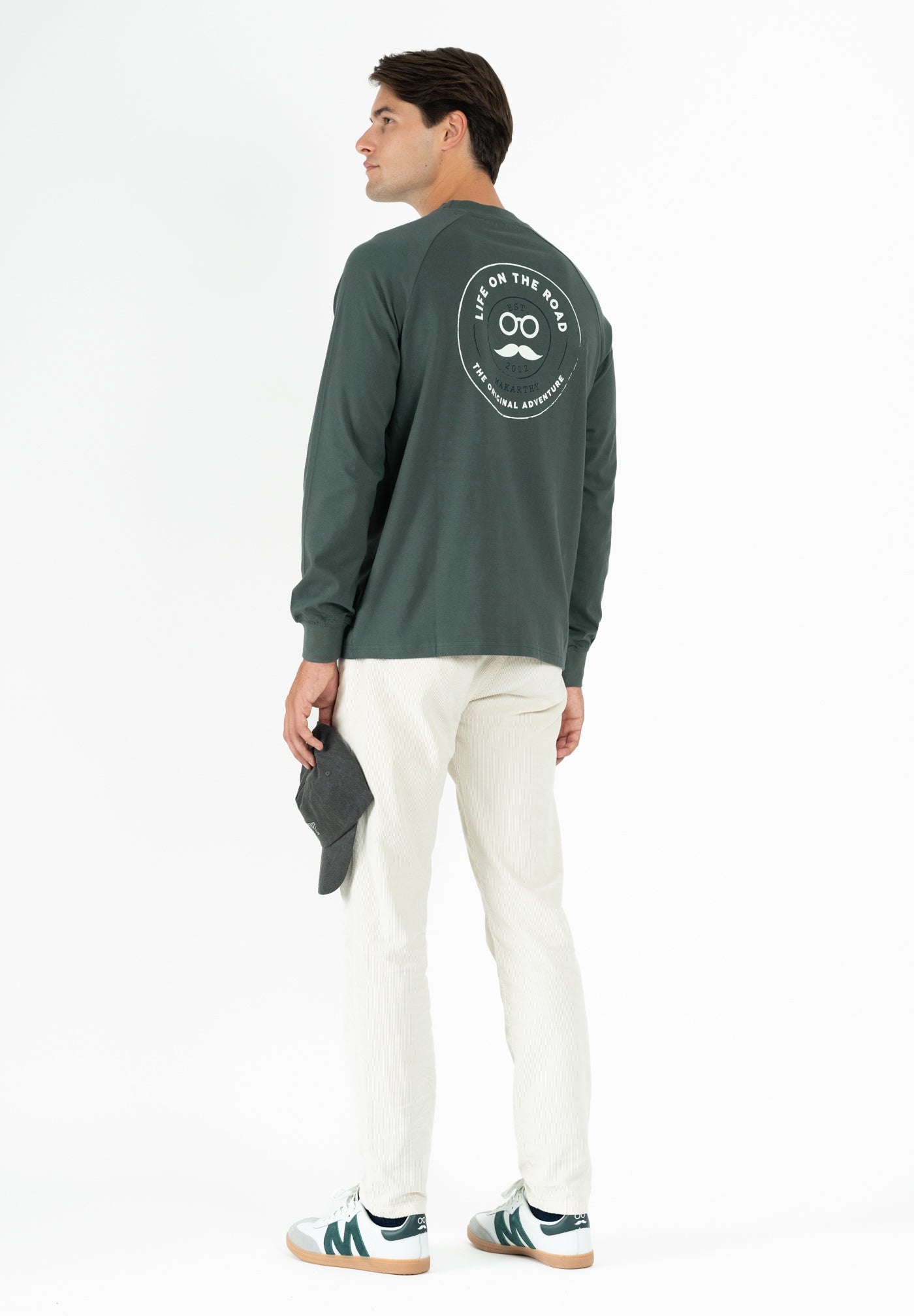 Dark Grey Casual Long Patch T-Shirt