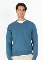 Indigo V-Neck Jumper