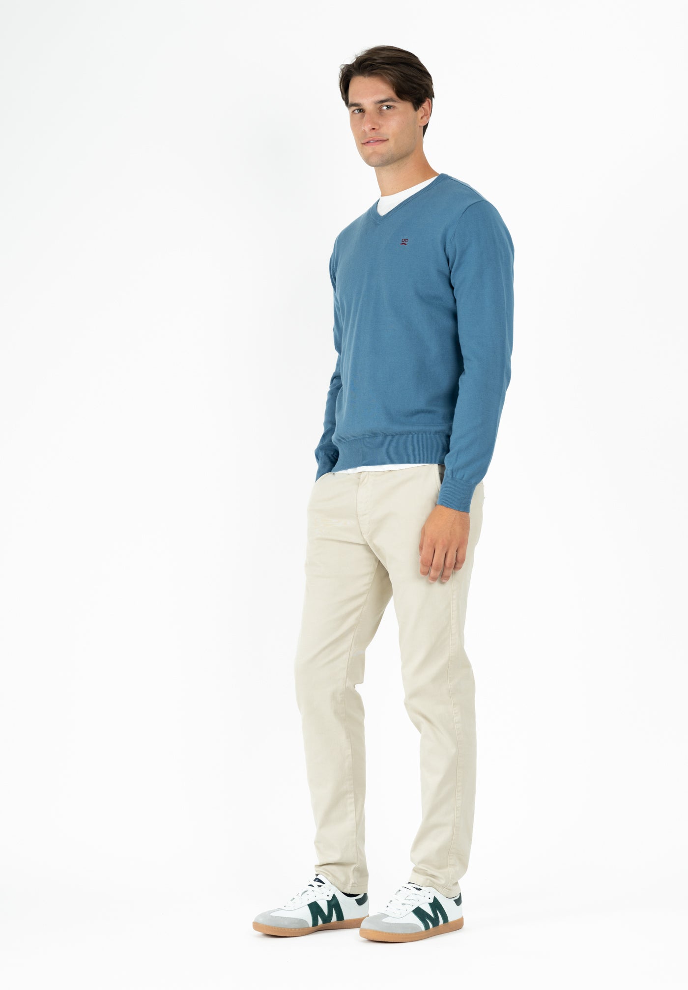 Indigo V-Neck Jumper