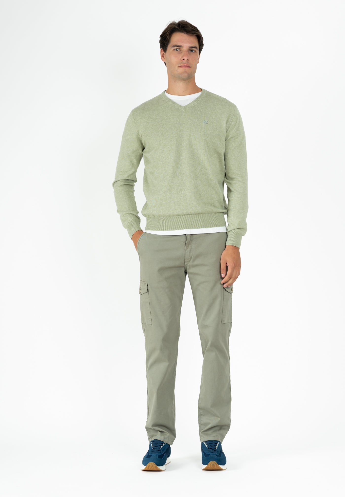 Olive V-Neck Jumper