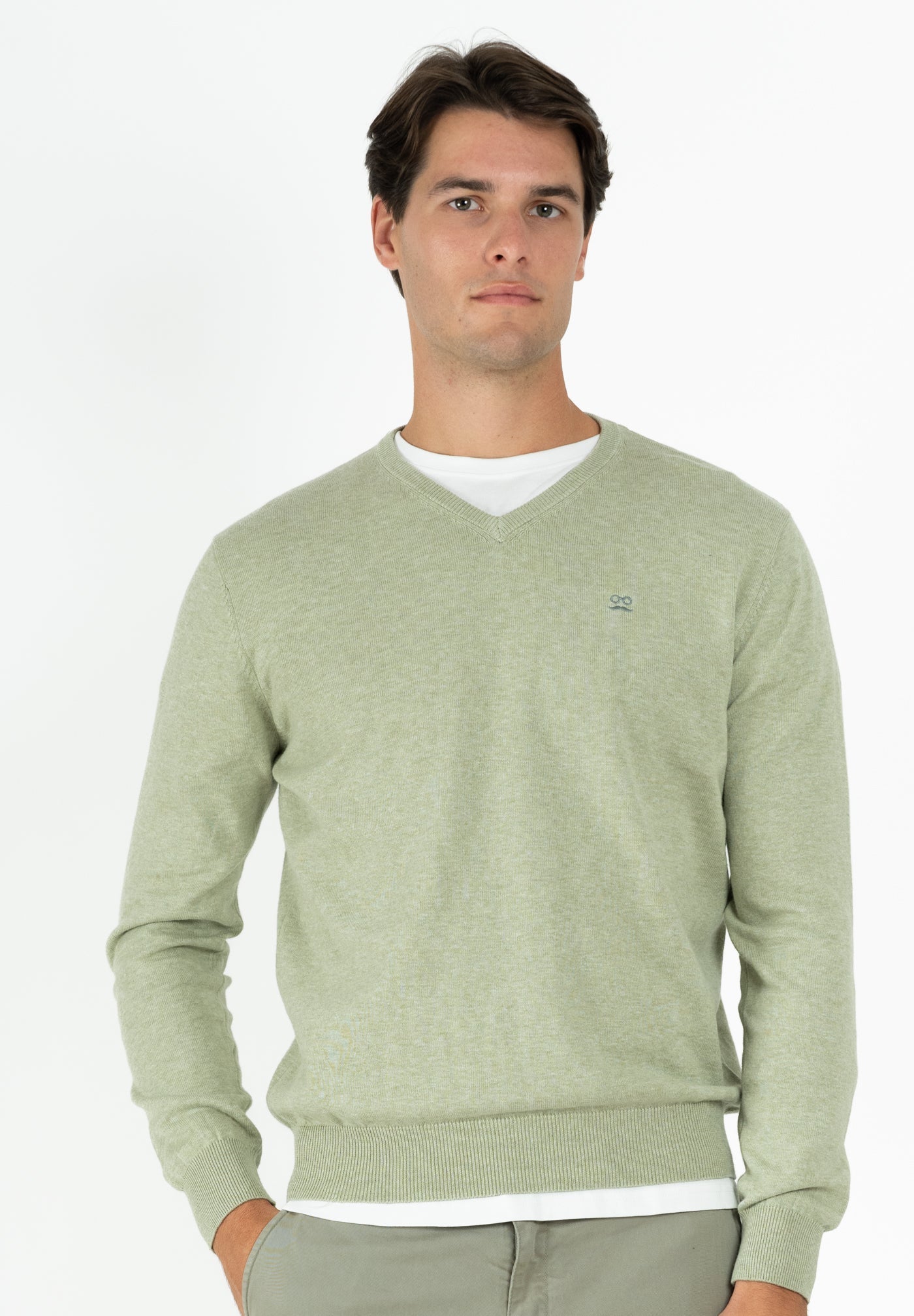 Olive V-Neck Jumper