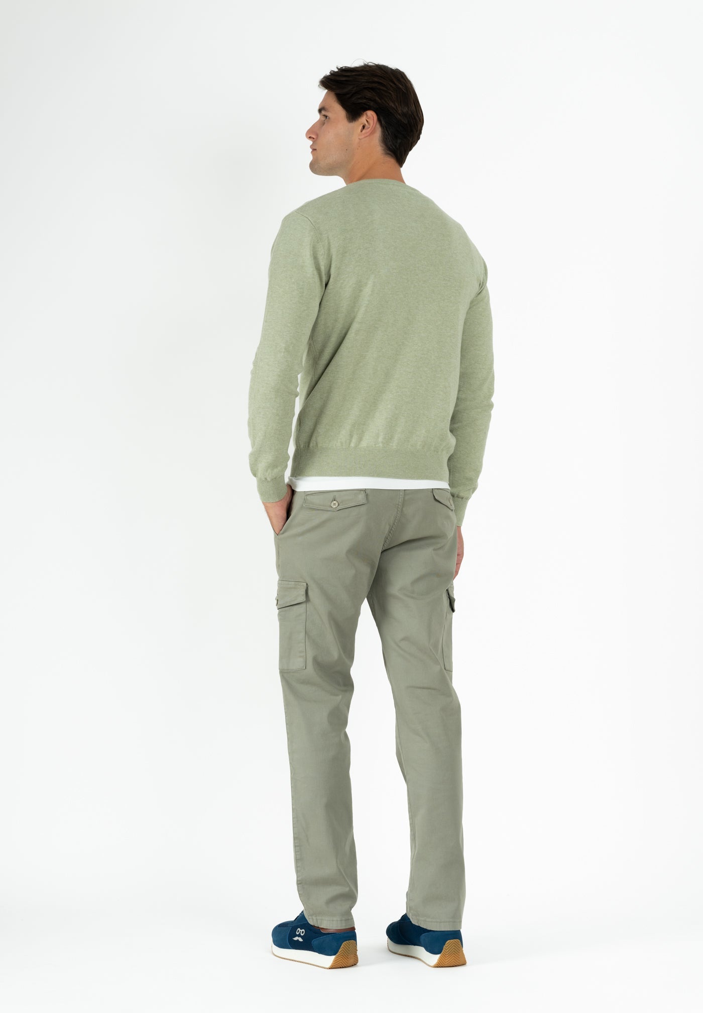 Olive V-Neck Jumper