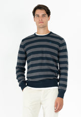 Petrol Blue Striped Jumper