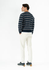 Petrol Blue Striped Jumper