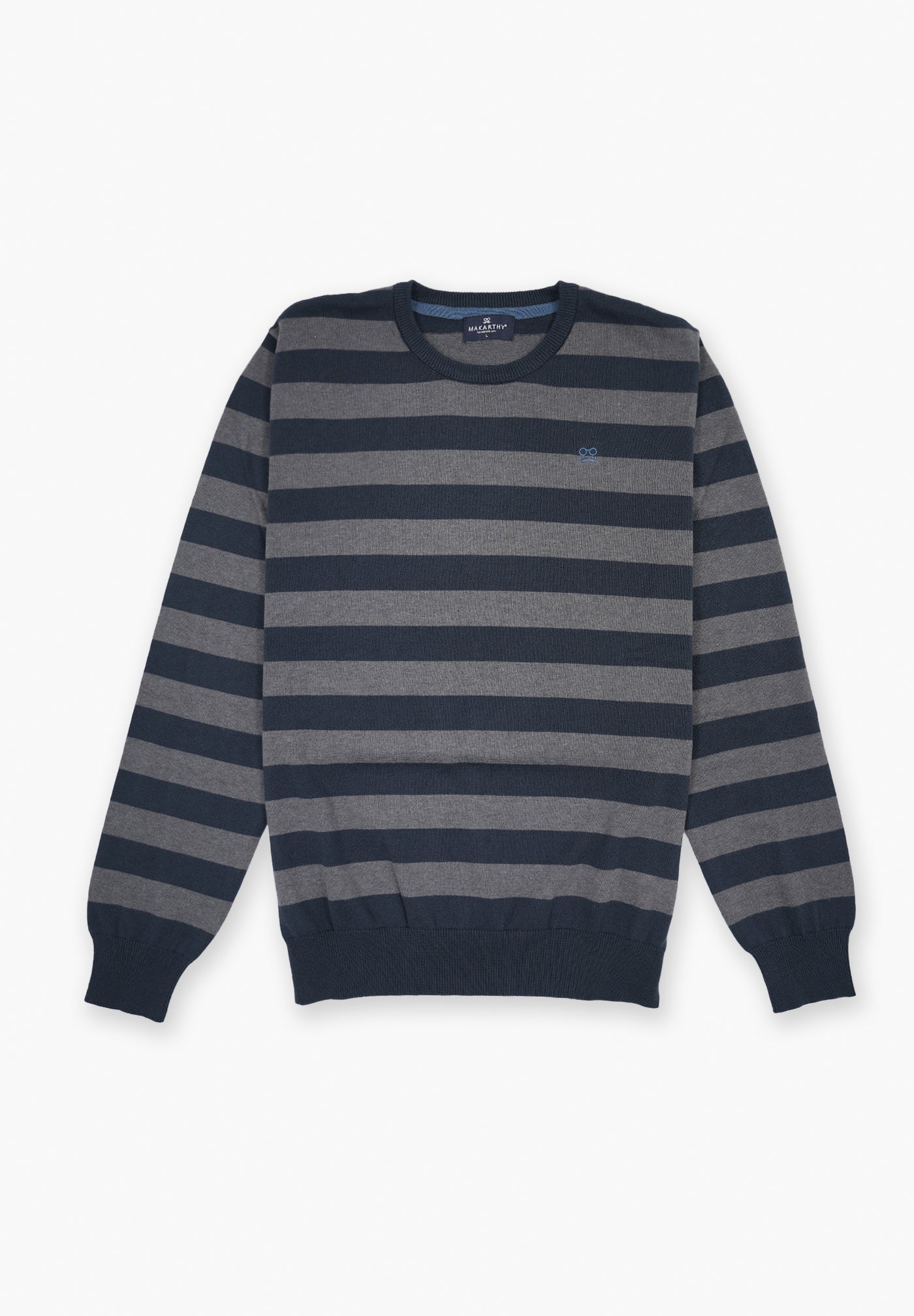 Petrol Blue Striped Jumper
