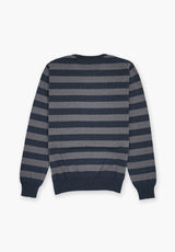 Petrol Blue Striped Jumper