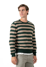 Dark Green Striped Jumper