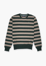 Dark Green Striped Jumper