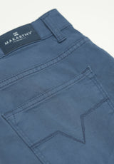 Petrol Blue Five-Pocket Trousers