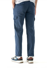 Petrol Blue Cargo Trousers