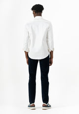 Navy Pleated Corduroy Trousers