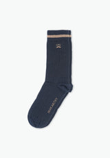 Petrol Blue Ribbed Sock
