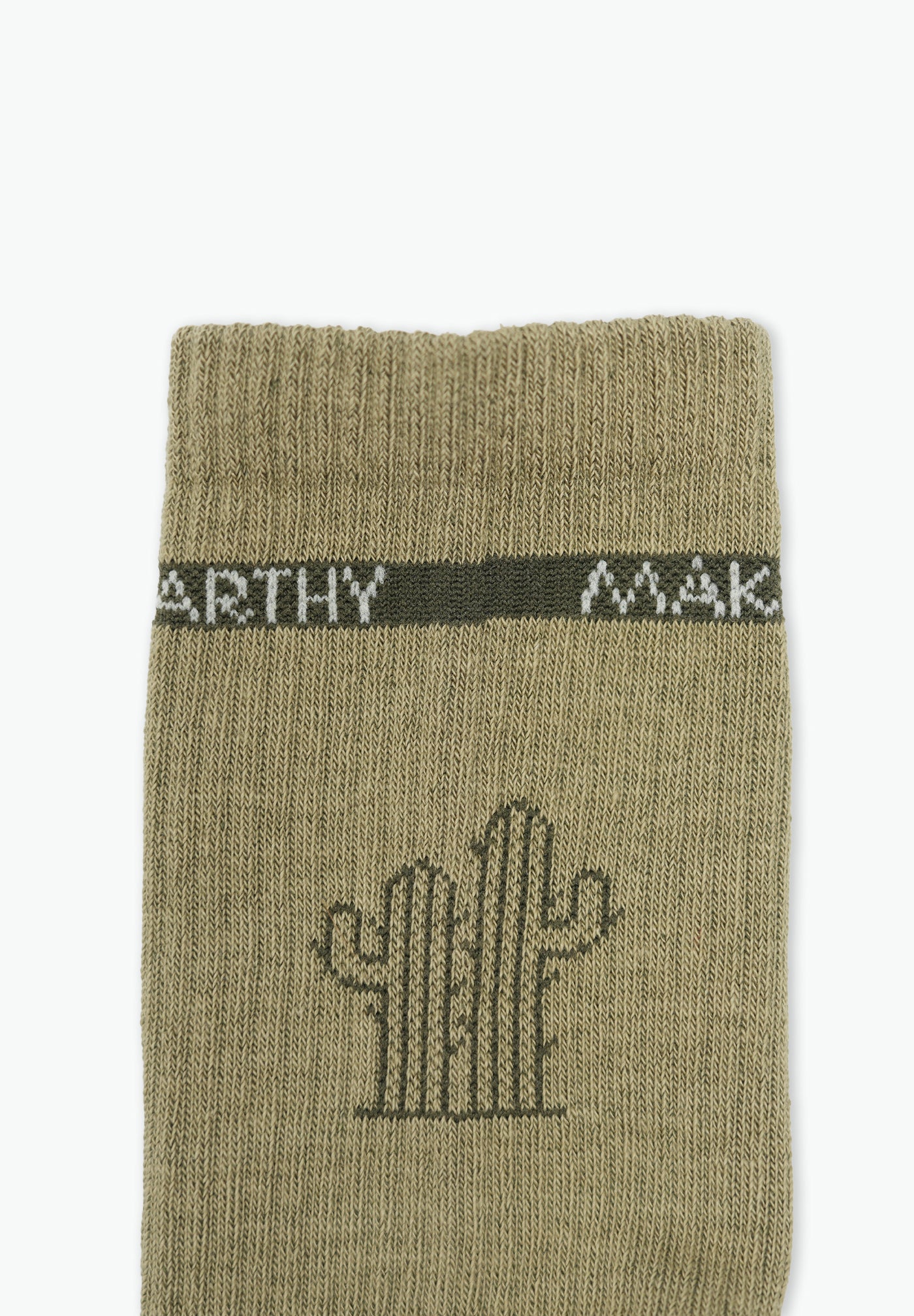 Embroidered Olive Sock