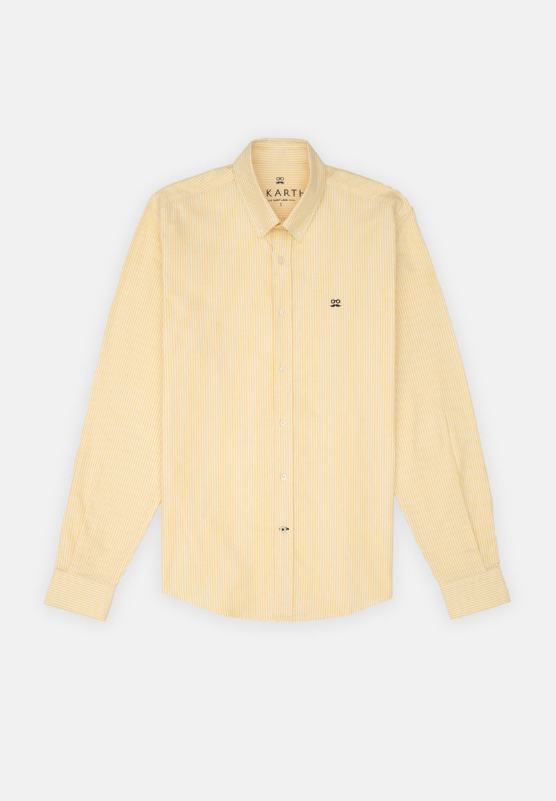 Camisa Oxford Rayas Amarillo Soft