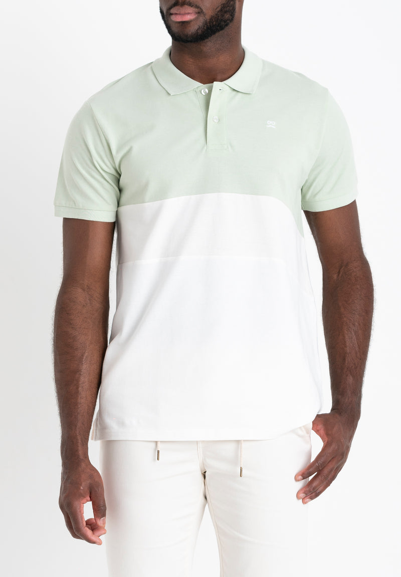 Polo Tricolor Verde Menta