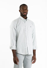 Oxford Grass Green Striped Shirt