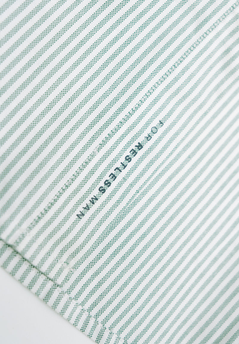 Camisa Manga Larga Oxford Rayas Verde Hierba