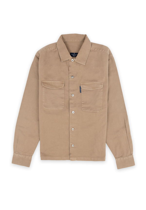 Sobrecamisa Sarga Remaches Camel