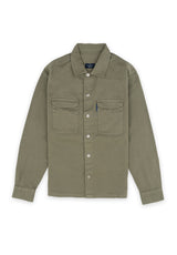 Sobrecamisa Sarga Remaches Verde Hierba