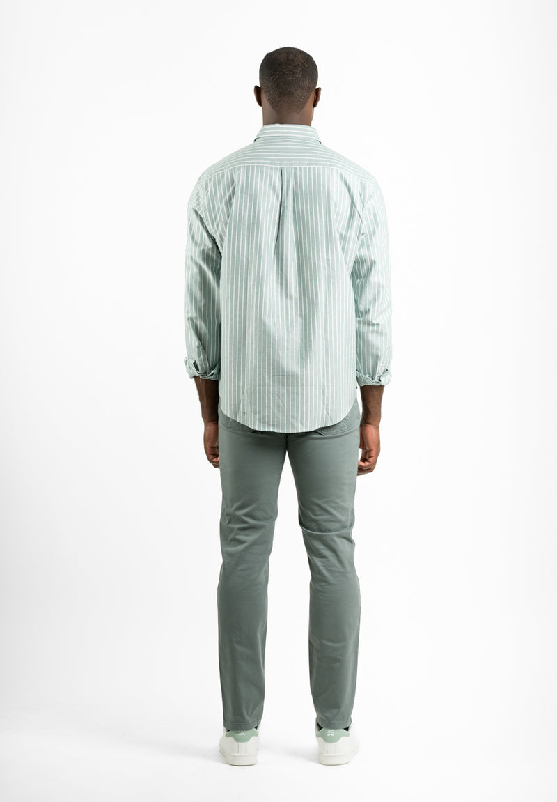 Camisa Manga Larga Rayas Light Sage