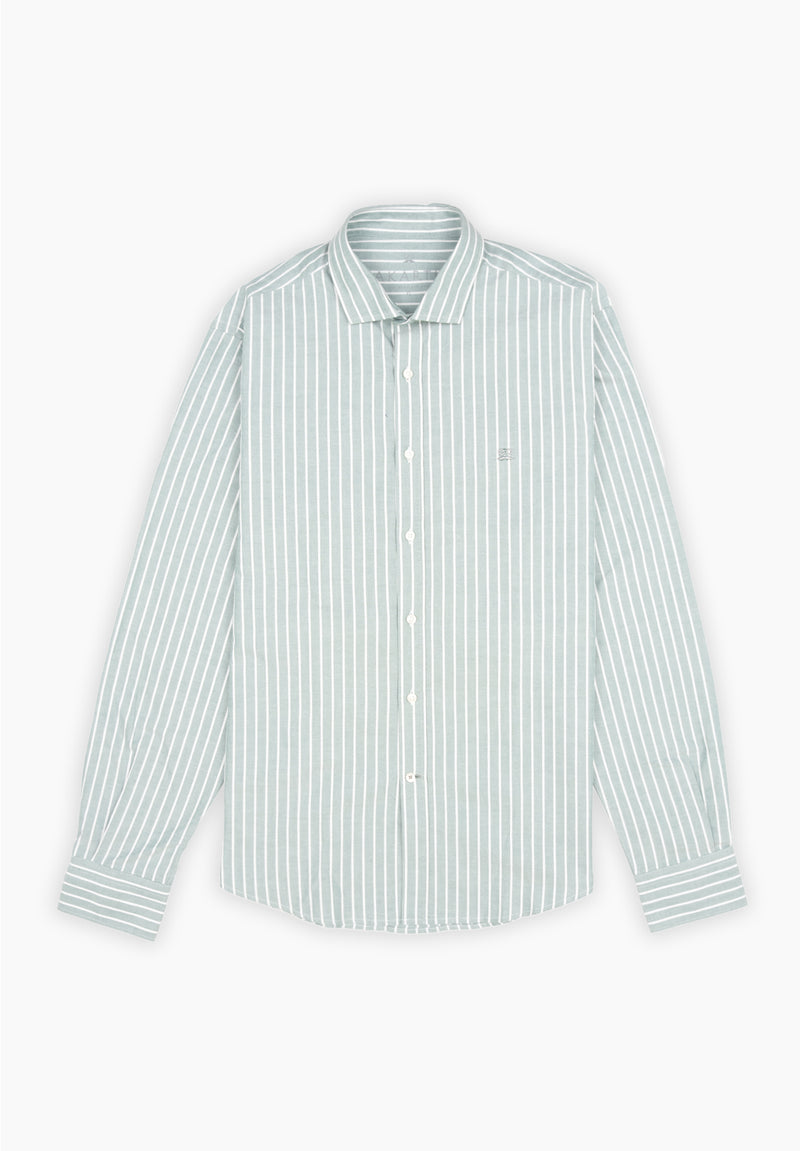 Camisa Manga Larga Rayas Light Sage