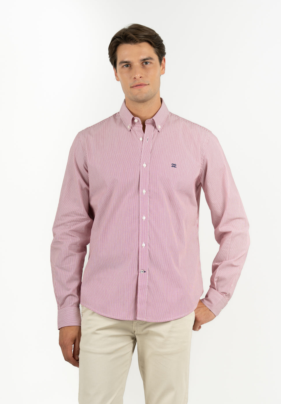 Reddish Pinstripe Shirt