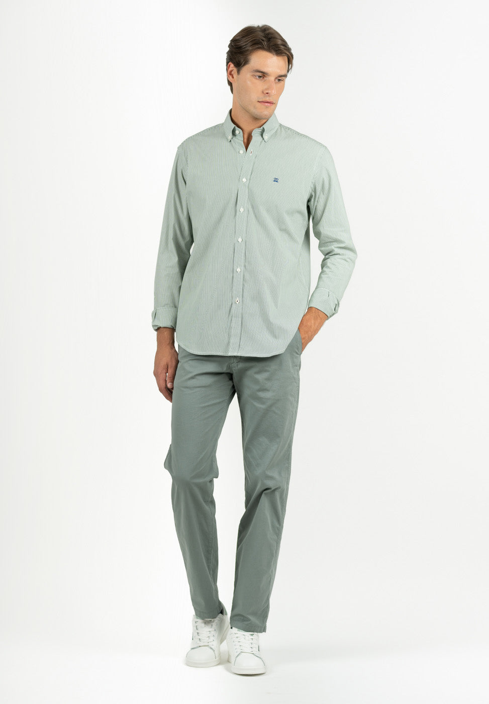 Grass Green Pinstripe Shirt
