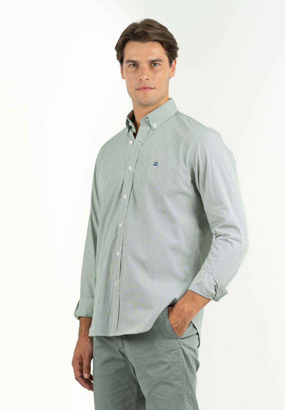 Grass Green Pinstripe Shirt