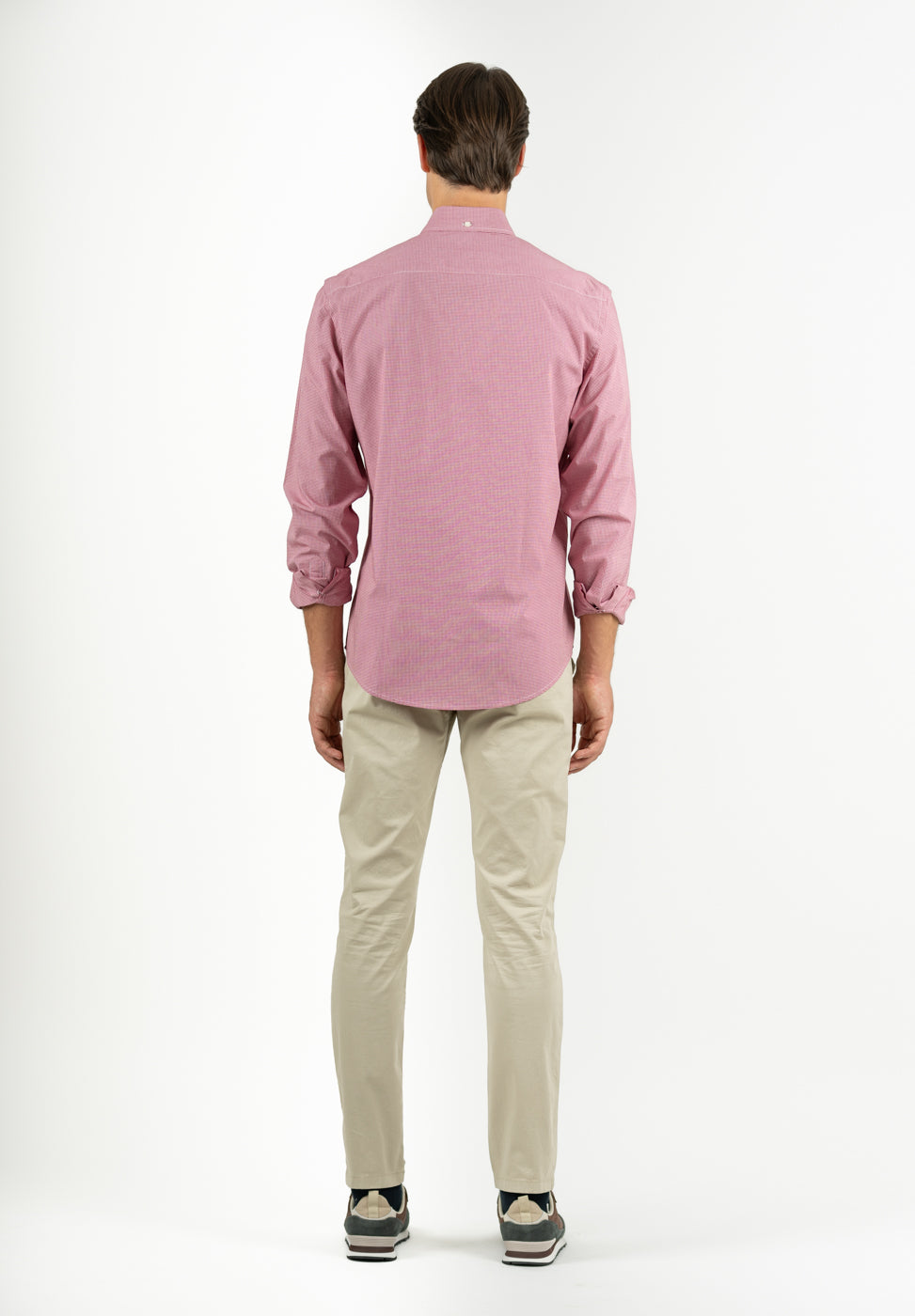 Gingham Button-Down Shirt (Reddish)