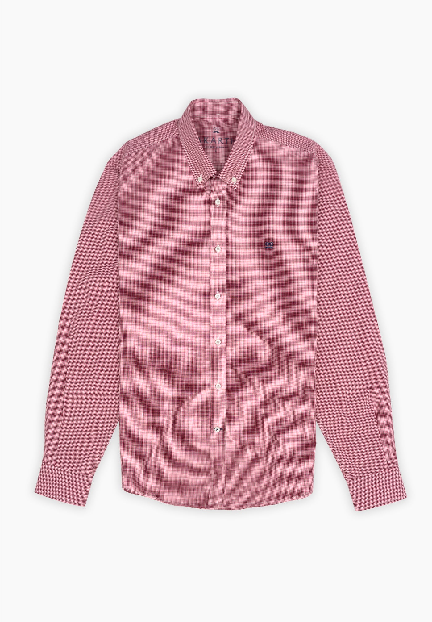 Gingham Button-Down Shirt (Reddish)