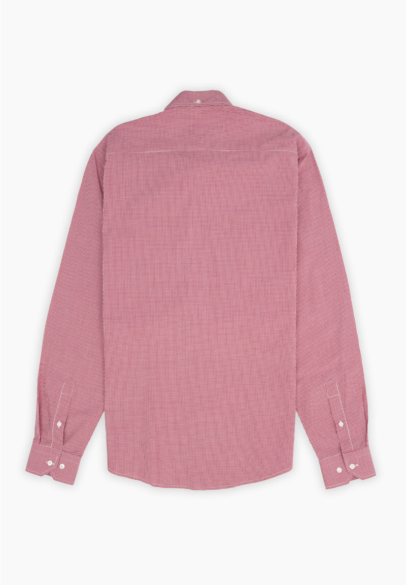 Camisa Vichy Botón Rojizo