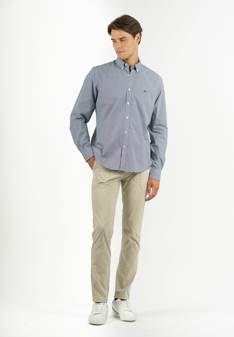 Navy Gingham Button Shirt