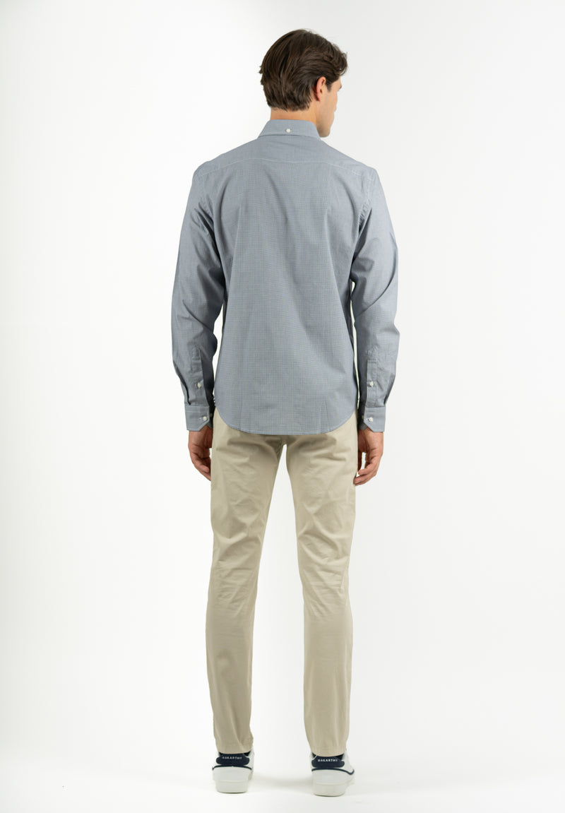 Camisa Vichy Botón Marino