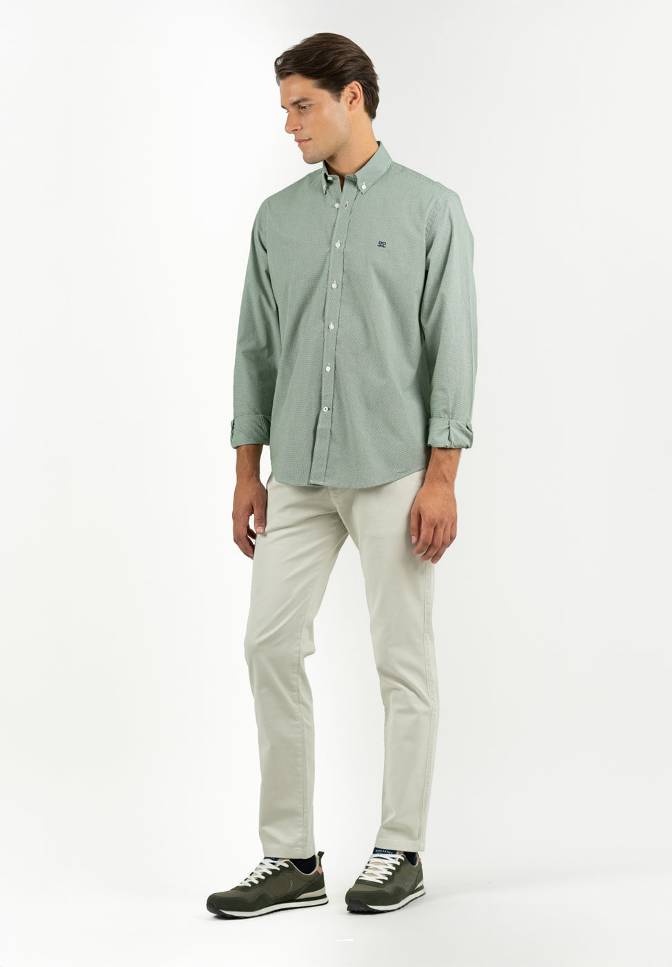Vichy Grass Green Button-Up Shirt