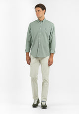 Camisa Vichy Botón Verde Hierba