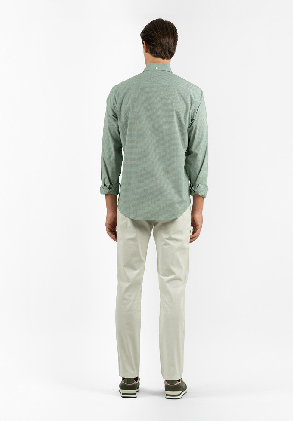 Vichy Grass Green Button-Up Shirt