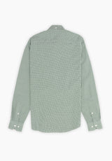 Camisa Vichy Botón Verde Hierba