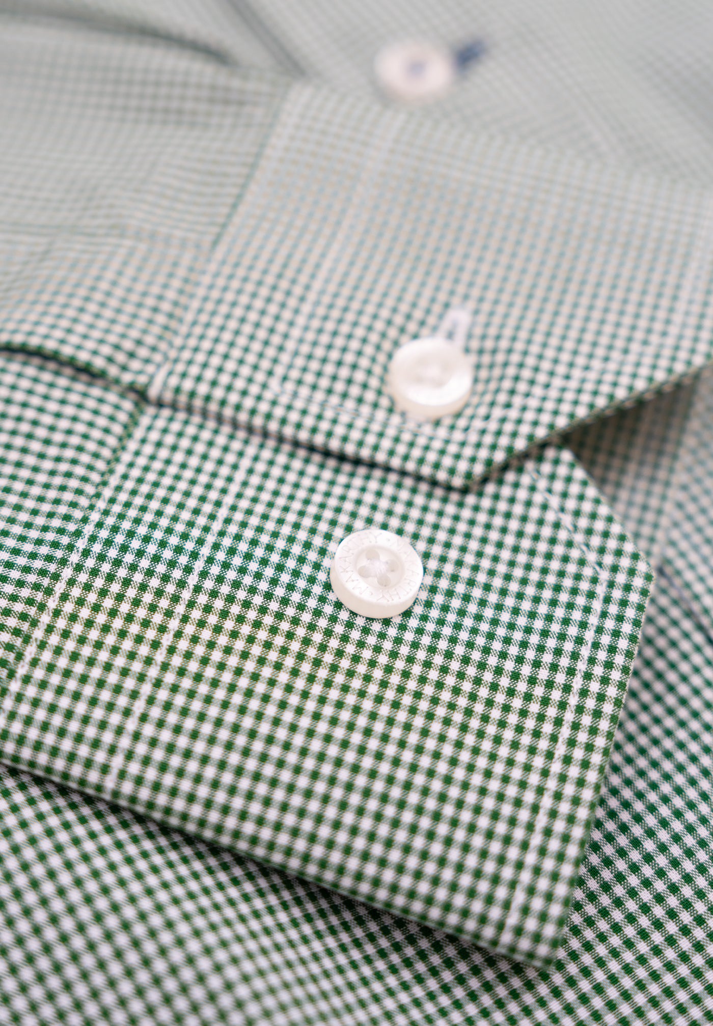 Vichy Grass Green Button-Up Shirt