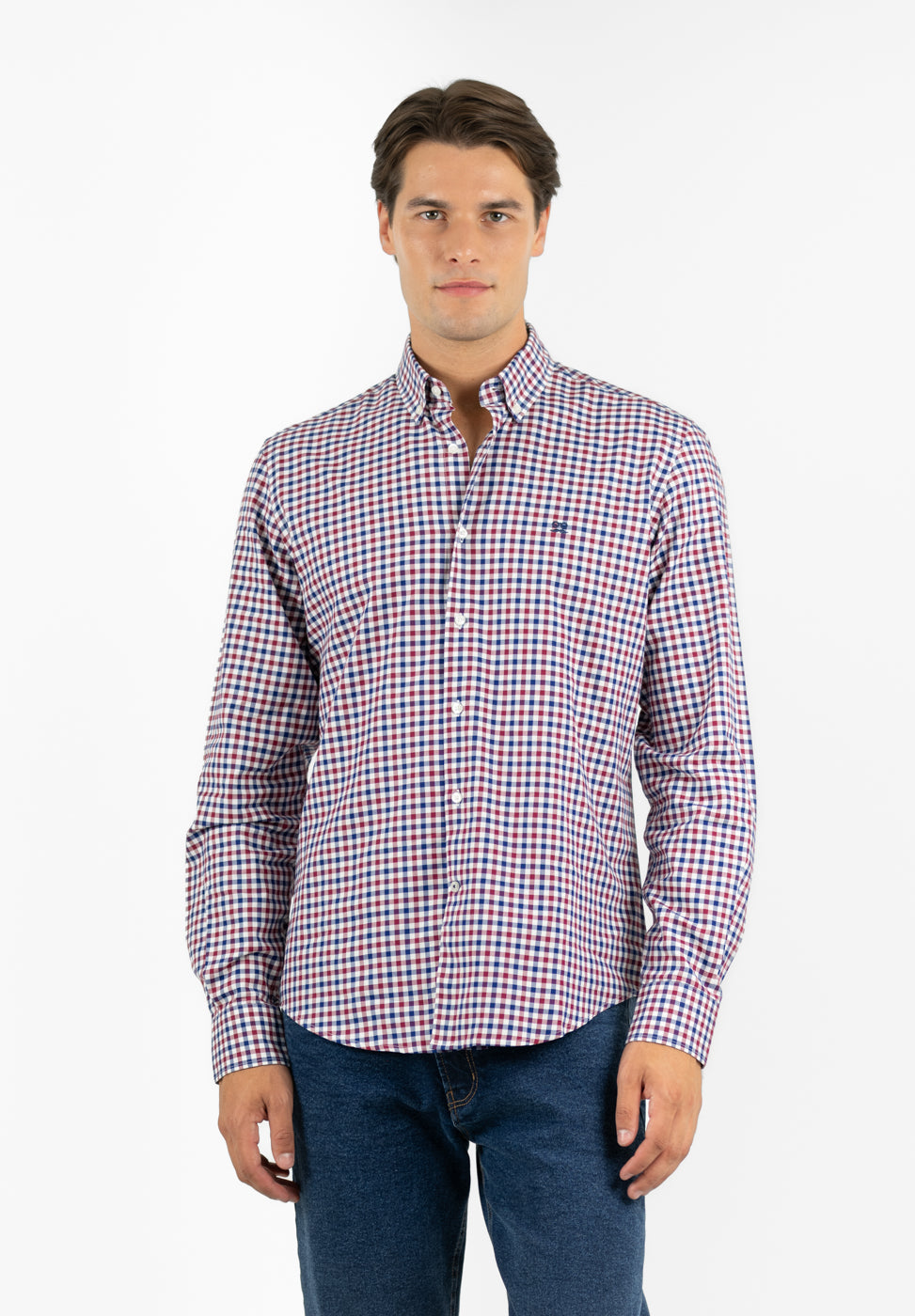 Double Checkered Burgundy Shirt