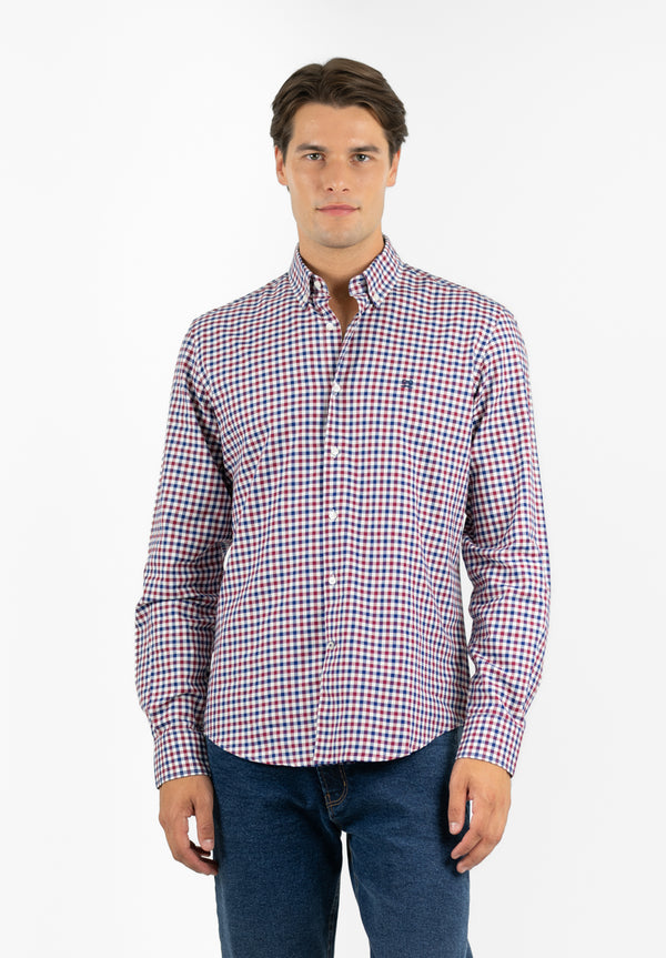 Camisa Cuadros Doble Burdeos