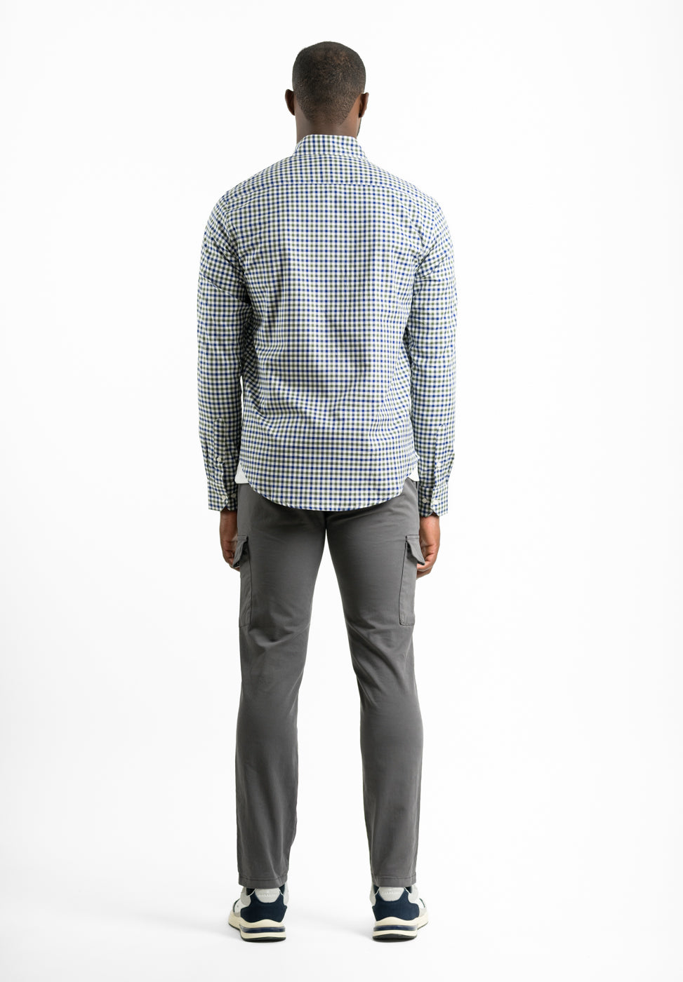Double Plaid Grass Green Shirt