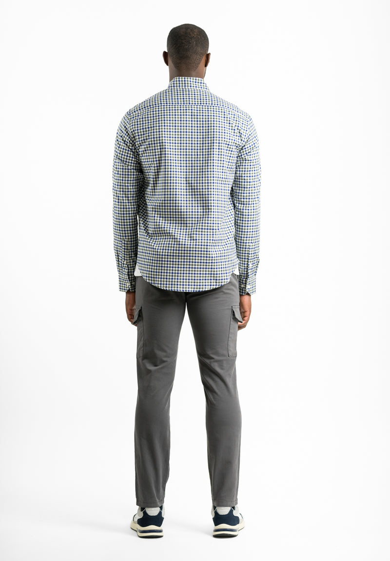 Camisa Manga Larga Cuadros Doble Verde Hierba
