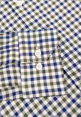 Double Plaid Grass Green Shirt