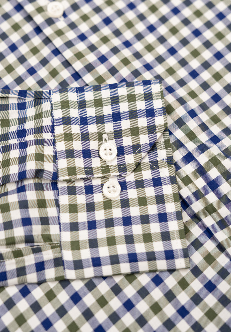 Camisa Manga Larga Cuadros Doble Verde Hierba