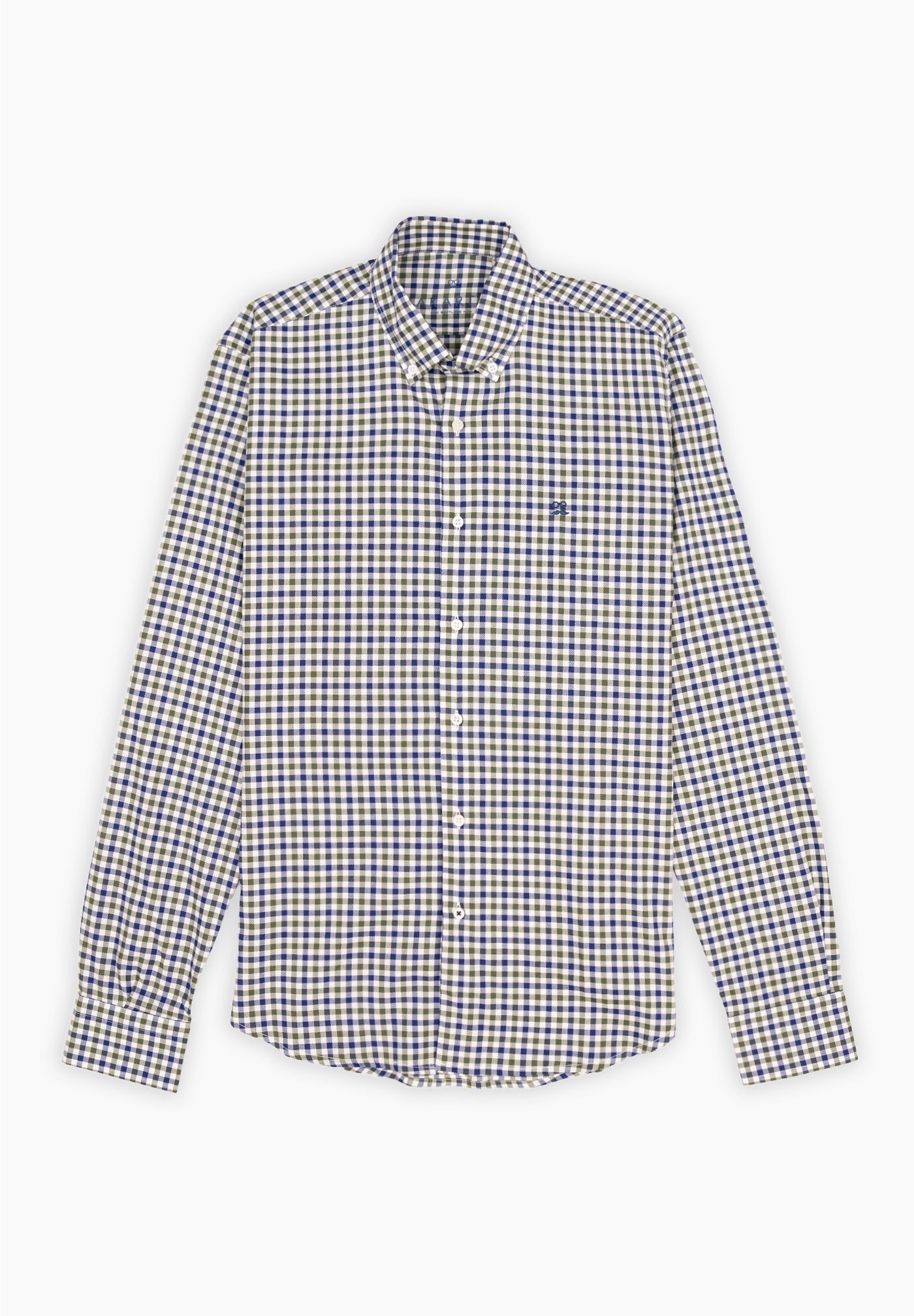 Double Plaid Grass Green Shirt